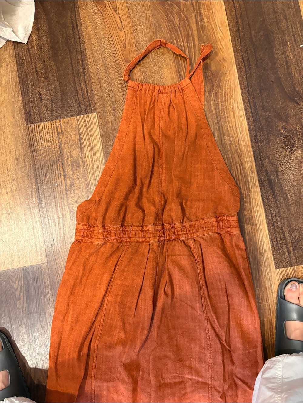 Free People Burnt Orange Halter Jumpsuit - Picture 5 of 9